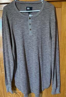 NWT RSQ Collective Brown Henley Thermal Long Sleeve Shirt XL